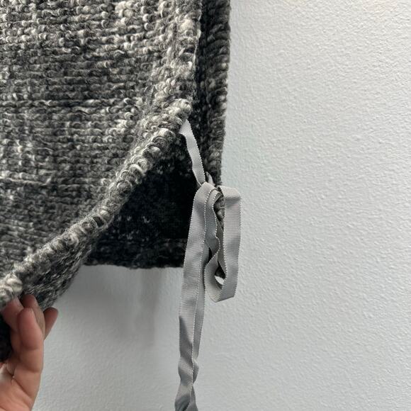 Bryn Walker Wool Cowl Neck Side Tie Sweater Vest Black Gray Small - Picture 3 of 9